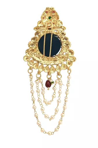 Gold plated kundan heritage bun pin