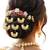 Set of 6 kundan chandrakor u pin head jewellery