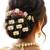 Set of 6 lotus kundan u pin head jewellery