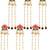 Set of 6 pink lotus meenakari u pin head jewellery