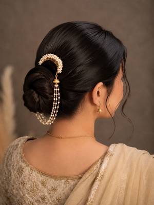 Gold plated traditional juda pin head jewellery 4