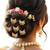 Set of 6 gold plated moon shape u pin head jewellery