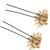Set of 6 gold plated peacock design u pin head jewellery