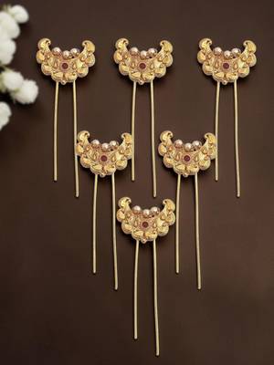 Set of 6 gold plated chandra u pin head jewellery 1