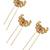 Set of 6 gold plated chandra u pin head jewellery