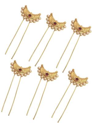 Set of 6 gold plated chandra u pin head jewellery 3