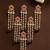 Set of 6 red lotus meenakari u pin head jewellery