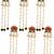 Set of 6 red lotus meenakari u pin head jewellery
