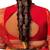 Set of 6 red lotus meenakari u pin head jewellery