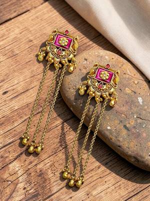 Heritage design kashmiri long earrings 1