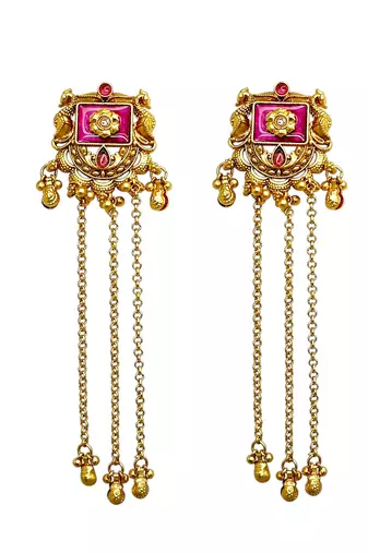 Heritage design kashmiri long earrings