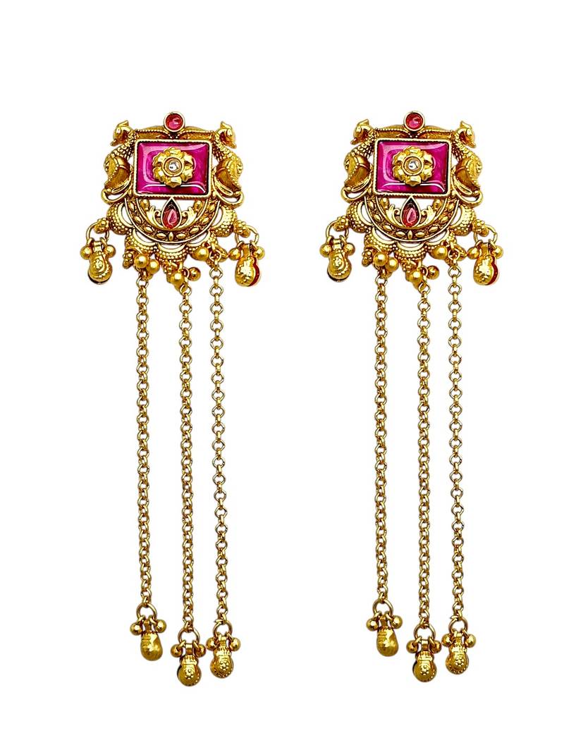 Heritage design kashmiri long earrings