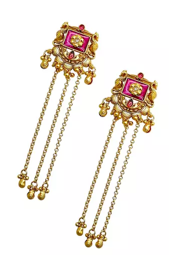 Heritage design kashmiri long earrings