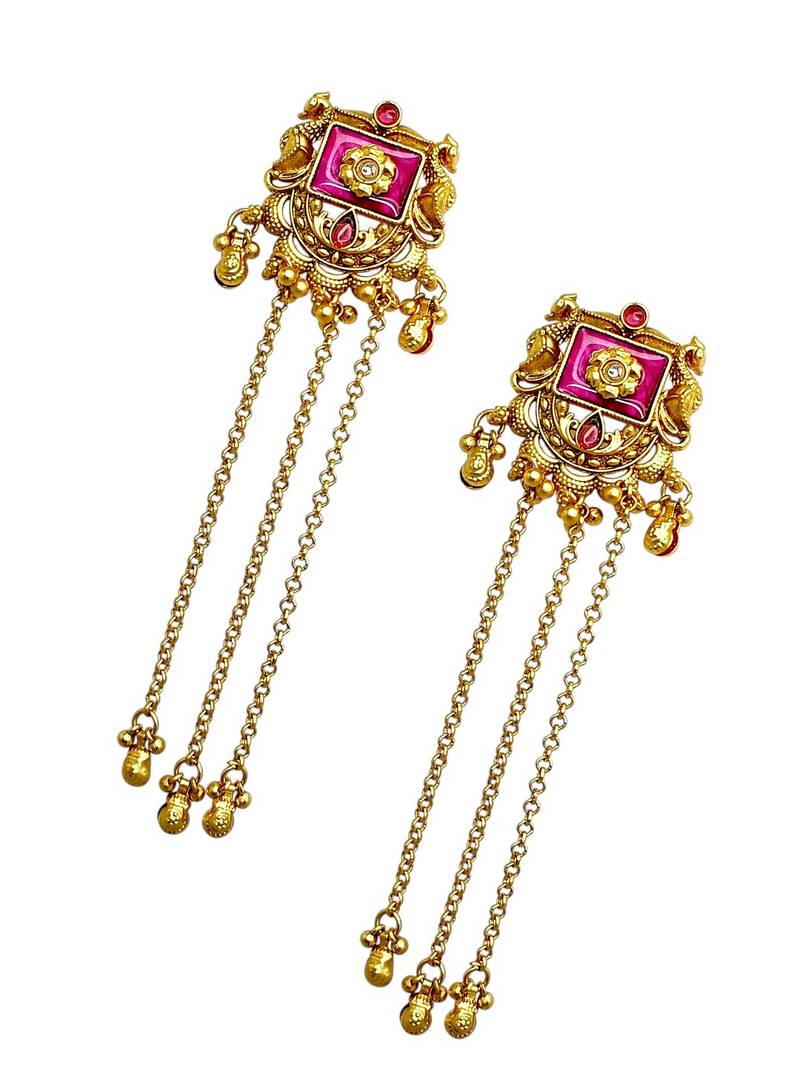 Heritage design kashmiri long earrings