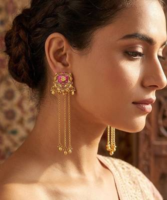 Heritage design kashmiri long earrings 4
