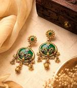 Green heritage rajwadi earrings
