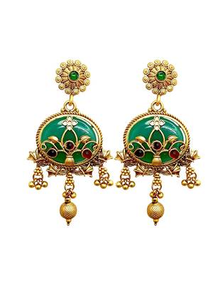 Green heritage rajwadi earrings 2