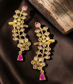Gold plated cz floral ear cuff earrings