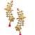 Gold plated cz floral ear cuff earrings