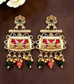 Rajwadi style heritage maroon earrings