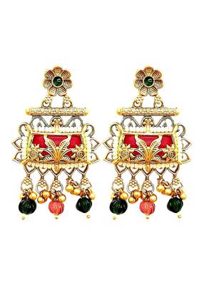 Rajwadi style heritage maroon earrings 2