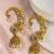 Gold plated cz peacock ear cuff earrings