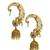 Gold plated cz peacock ear cuff earrings