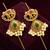 Gold plated elephant motif needle ear cuff earrings