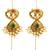 Gold plated elephant motif needle ear cuff earrings