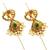Gold plated elephant motif needle ear cuff earrings