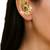 Gold plated elephant motif needle ear cuff earrings
