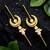 Gold plated chandrakor needle ear cuff earrings