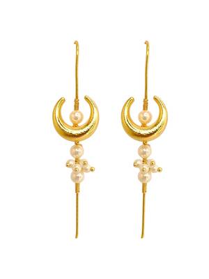 Gold plated chandrakor needle ear cuff earrings 2