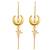 Gold plated chandrakor needle ear cuff earrings