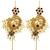 Gold plated peacock needle ear cuff earrings