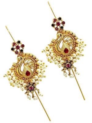 Gold plated peacock needle ear cuff earrings 3