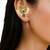 Gold plated peacock needle ear cuff earrings