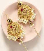 Traditional peacock needle ear cuff earrings