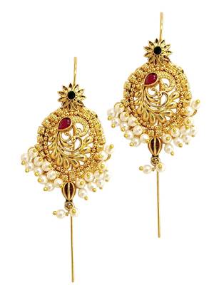 Traditional peacock needle ear cuff earrings 3