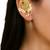 Traditional peacock needle ear cuff earrings