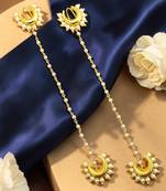 Gold plated crescent moon ear cuff earrings