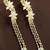 Clear white fanshionista crystals dangler ear cuff earrings