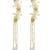 Clear white fanshionista crystals dangler ear cuff earrings