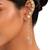 Clear white fanshionista crystals dangler ear cuff earrings