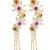 Pink fanshionista crystals dangler ear cuff earrings