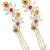 Pink fanshionista crystals dangler ear cuff earrings