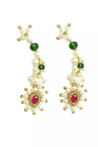 Maharashtrian style ear cuff with stud earrings