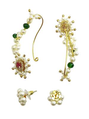Maharashtrian style ear cuff with stud earrings 4