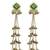 Antique gold plated cz green long kashmiri earrings