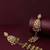 Antique gold plated champagne long kashmiri earrings